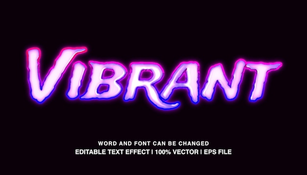 vibrant editable text effect template bold glossy neon futurisitc typeface