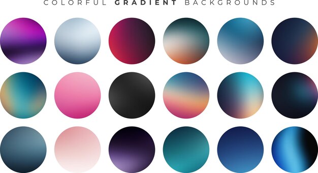 vibrant gradient color set web ui vector design