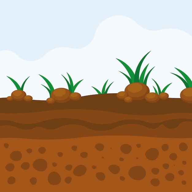 Video Game Landscape Vector Graphics Isolated On White Background