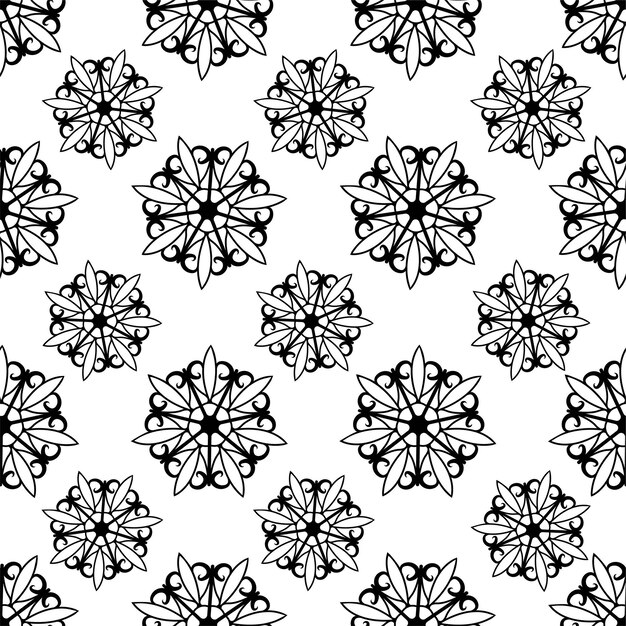vintage heraldic vector solid seamless pattern with abstract flowers
