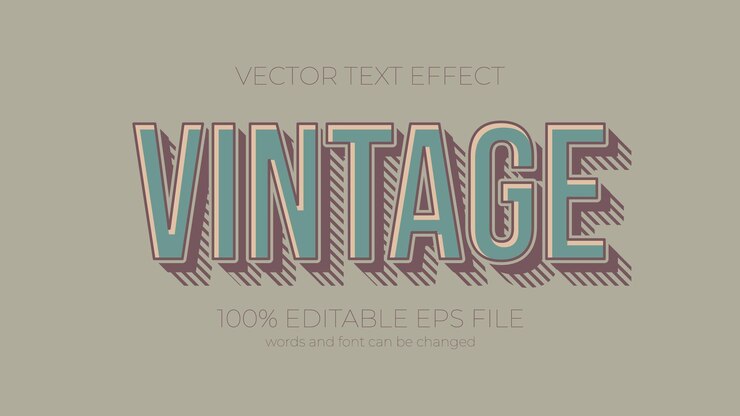 Vektor vintage upravitelný styl textového efektu eps upravitelný vintage textový efekt