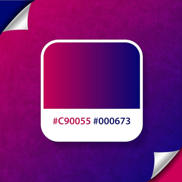 Violet gradient color palette background with hex