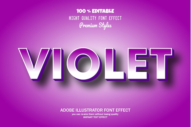 violet text, editable font effect