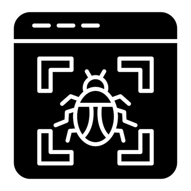 Virus Detection Glyph Solid Black Illustration