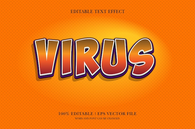 Virus title background Editable text effect 3d text template