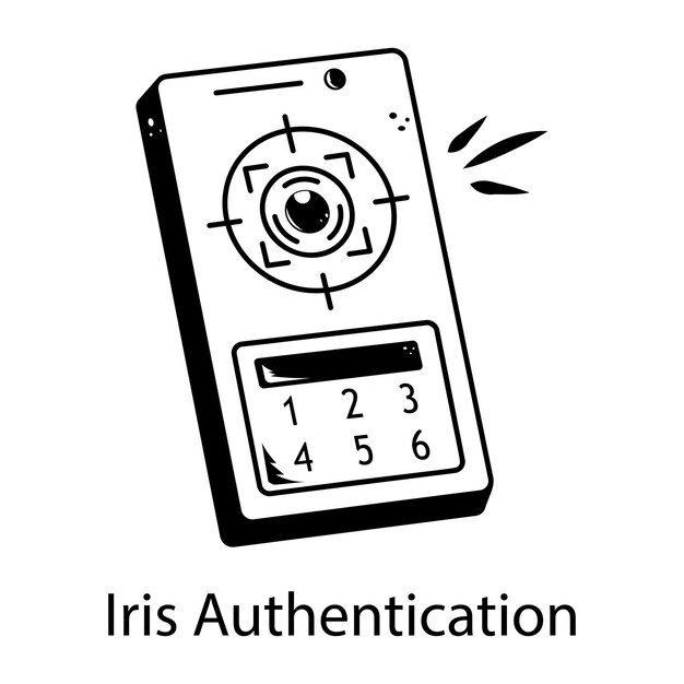 Visually appealing line icon of iris authentication