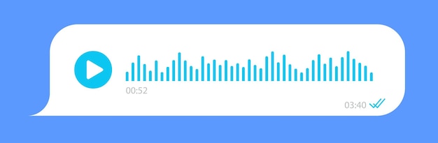 voice message ui interface bubble on blue background