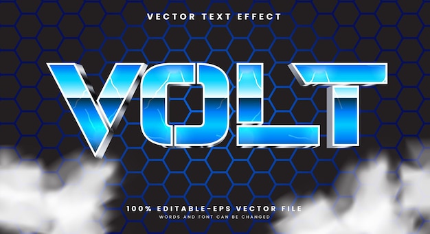 Volt 3D editable text effect template with thunder pattern