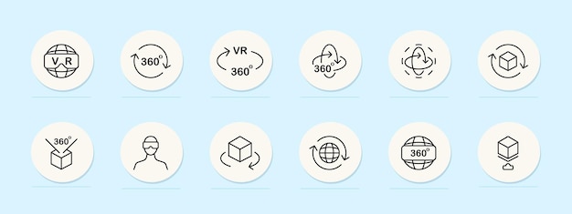 VR helmet line icon Virtual reality technology futuristic immersion digital environment Pastel color background Vector line icon for business and advertising