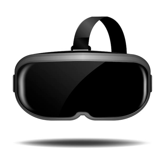VR helmet or virtual reality glasses with shadow on white