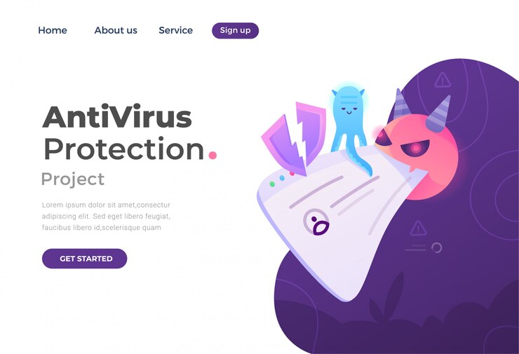 Vektor vstupní stránka antivirus protection