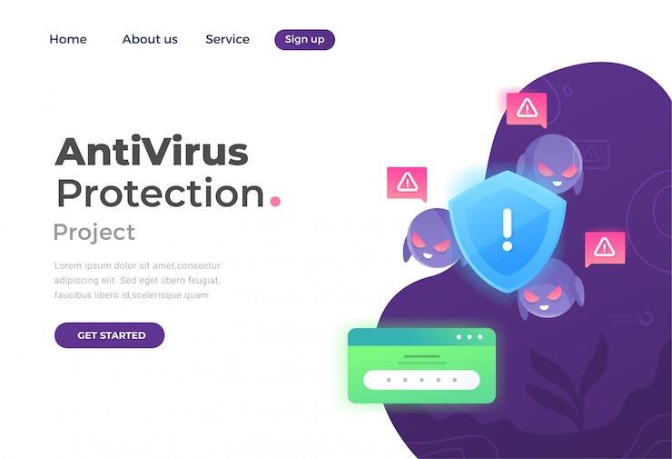 Vektor vstupní stránka antivirus protection