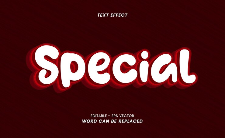 Vzhled Textové efekty Upravitelné Speciální slova.