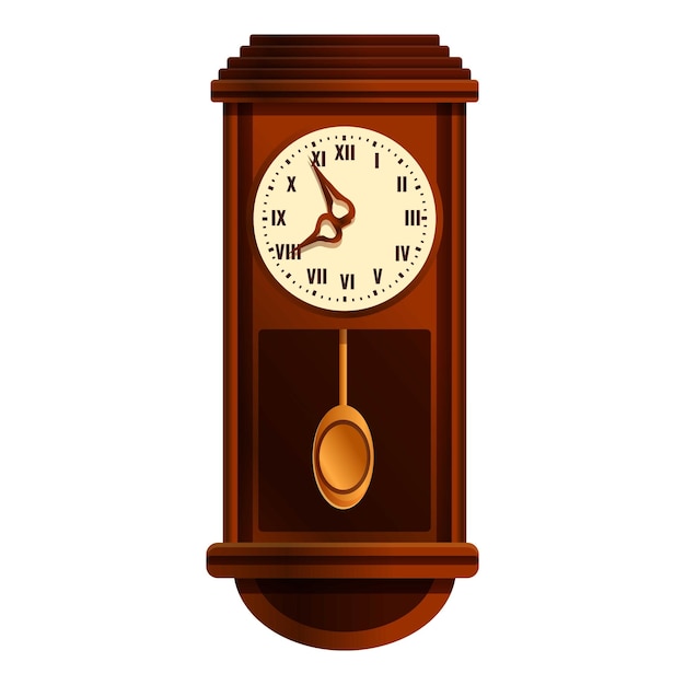 Wall pendulum clock icon Cartoon of wall pendulum clock vector icon for web design isolated on white background