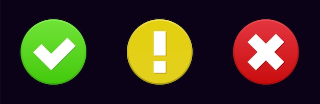 warning checkmark sign red exclamation alarm symbol