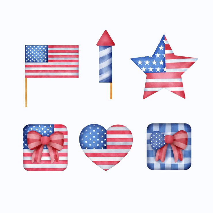Vektor watercolor 4th of july - independence day