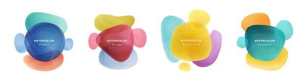 watercolor liquid shape blobs compositions design