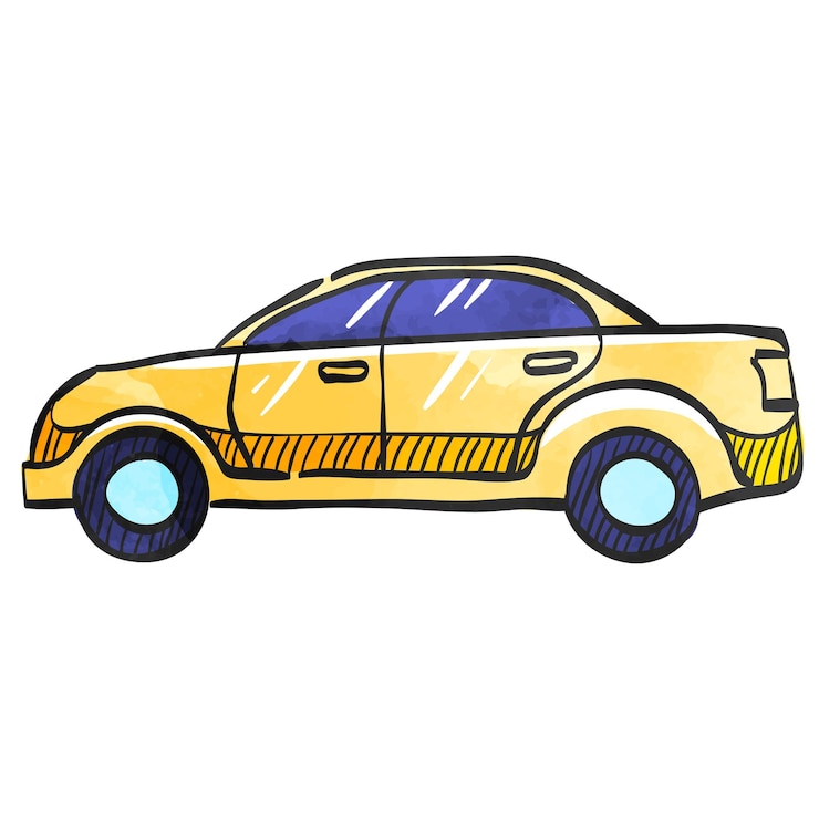 Vektor watercolor style icon car