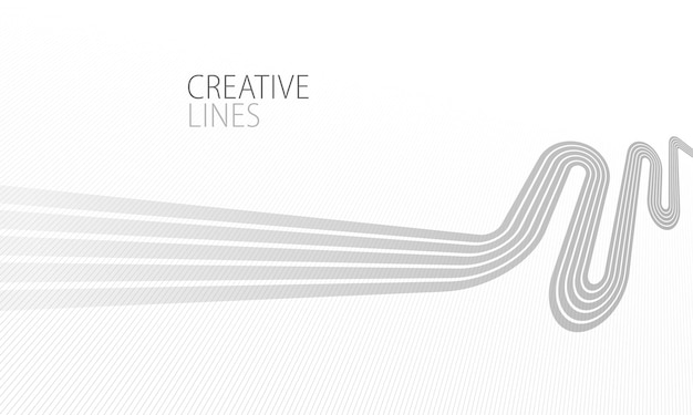 Wave lines in 3D perspective vector abstract background with smooth gradient of light grey and white monochrome colors easy relaxing motion