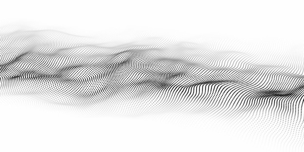 Wave of particles Abstract background with a dynamic wave Vector illustration