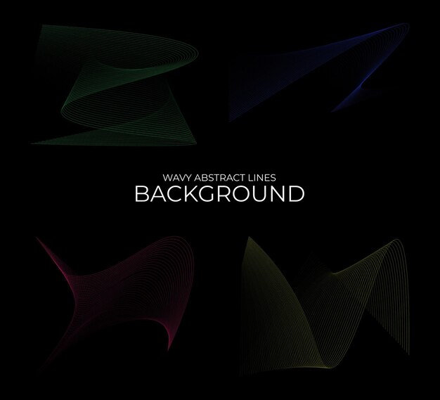 Wavy abstract lines background multi shades