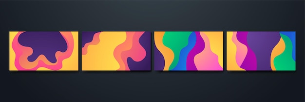 Wavy bloob Colorful Abstract Geometric Design Background