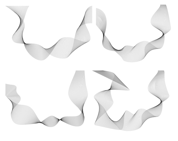 wavy lines form spiral ribbon design element effect 3d80