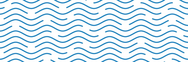 Wavy lines sea waves stylization seamless pattern