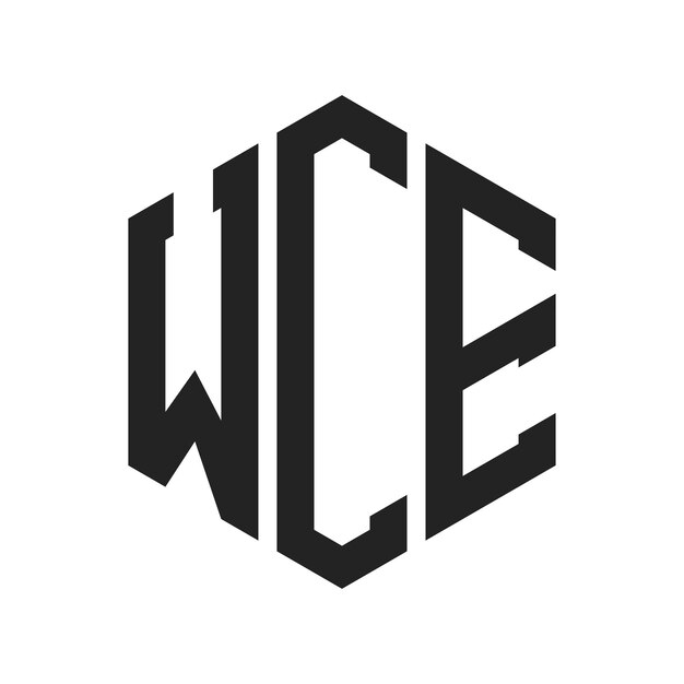WCE Logo Design Initial Letter WCE Monogram Logo using Hexagon shape