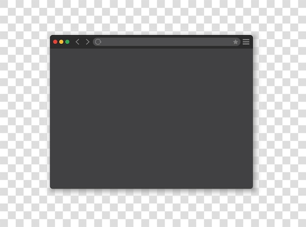 Web browser window mockup set Black resume Transparent background Desktop template of browser