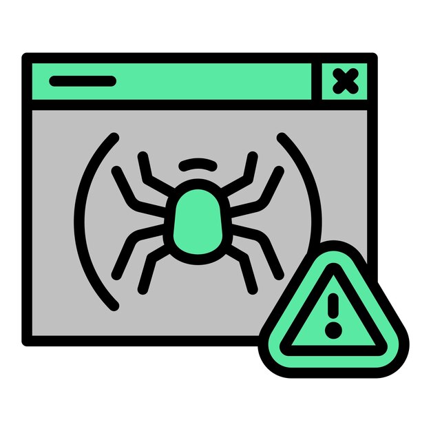 Web bug icon outline vector Cyber attack Internet data