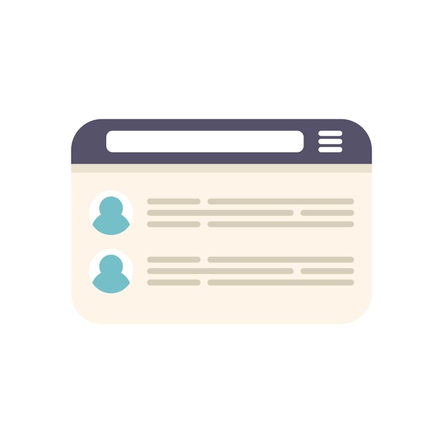 Web chat icon flat vector Forum online Social hall isolated