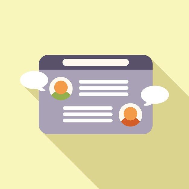 Web chat portal icon flat vector Group contact Mobile internet
