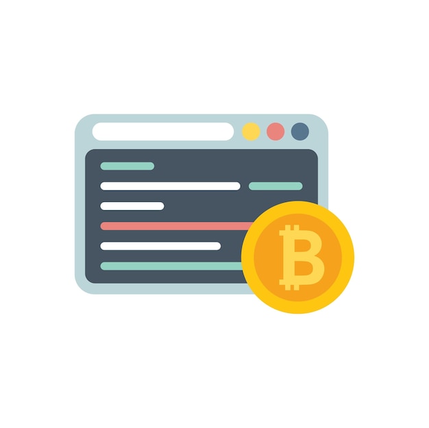Web crypto icon flat vector Money bitcoin Payment digital isolated