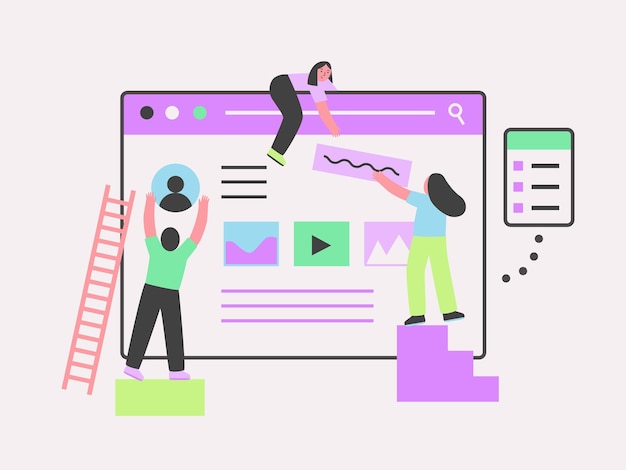 Web design hand draw colorful illustration for web
