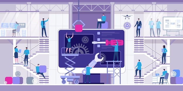web development and coding flat illustration