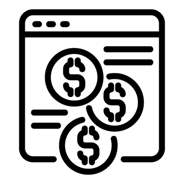 web monetization icon outline web monetization vector icon for web design isolated on white background