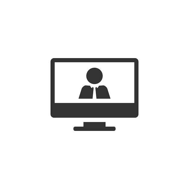 Webinar icon in black and white