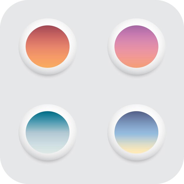 Webkit Linear Gradient A series of four circles with different colors and colors on them