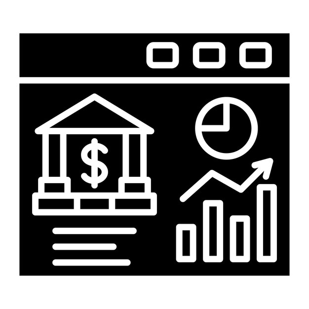 website analytics glyph solid black illustration