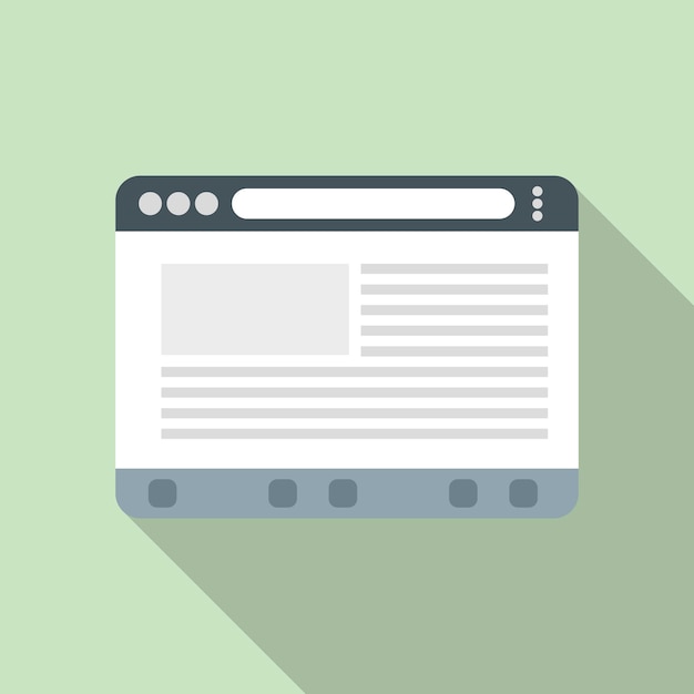 Website browser icon flat vector Computer internet Web screen