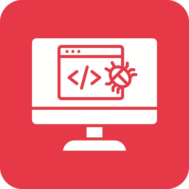 website bug icon vector image can be used for coding and development