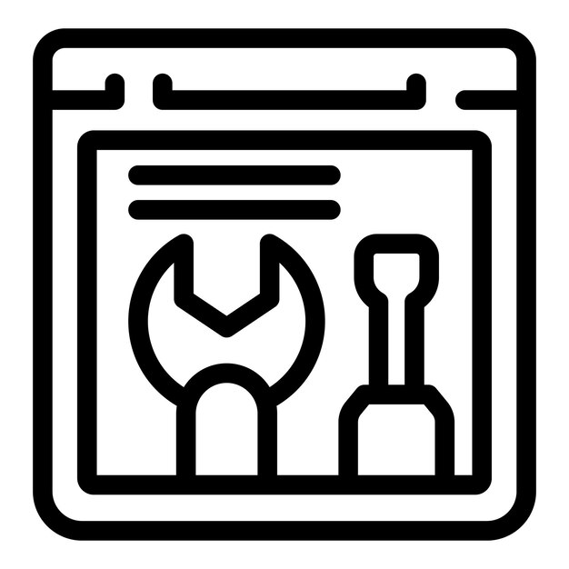 website under construction showing wrench and screwdriver tools for web development