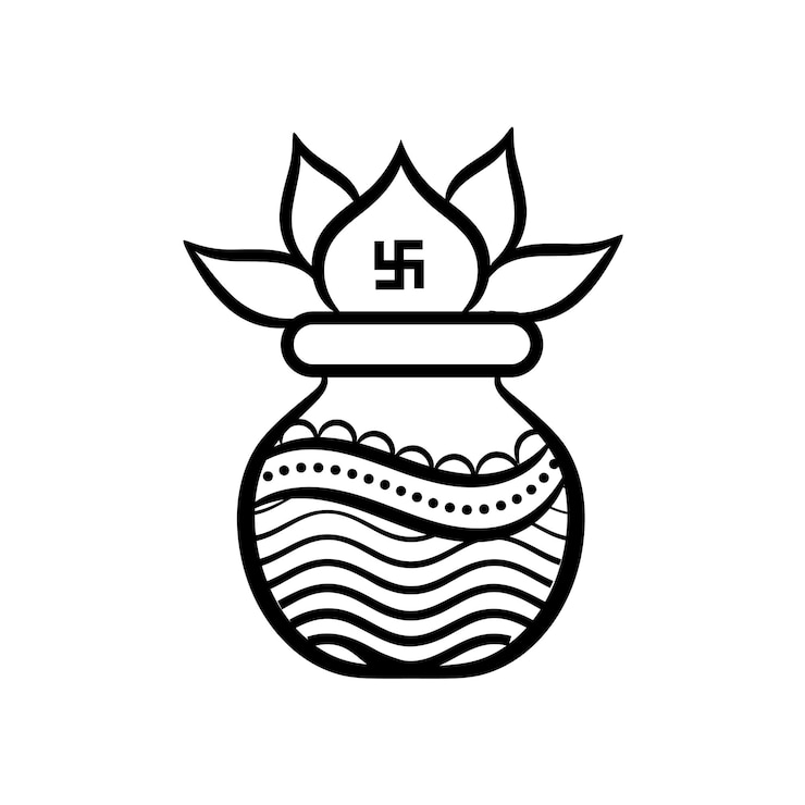 Vektor wedding kalash clip art for wedding invitation logo