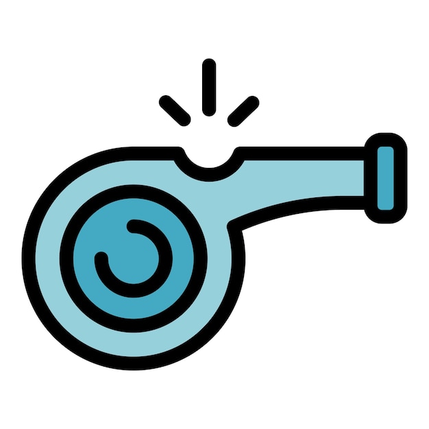 Whistle icon Outline whistle vector icon color flat isolated