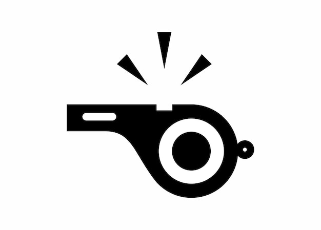 Whistle in black and white Simple illustration