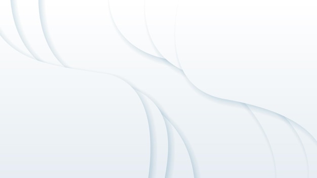 White Abstract Wavy Paper Cut Background with Shadows Vector Modern Design Objects