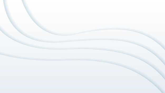 White Abstract Wavy Paper Cut Background with Shadows Vector Modern Design Objects
