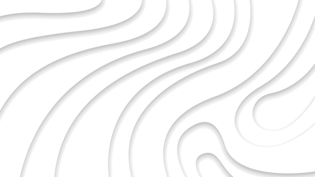 white abstract wavy paper cut background with shadows vector modern design objects