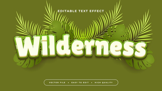 white and green wilderness 3d editable text effect font style
